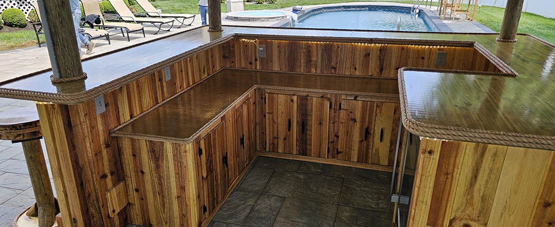 6' x 8' Custom Red Cedar Tiki Bar - Image 5